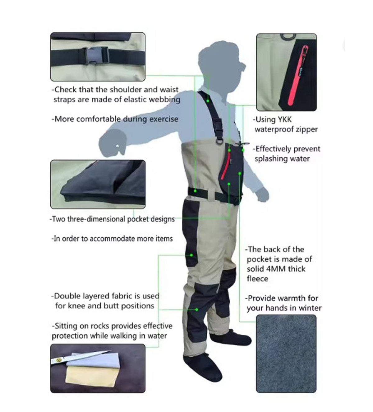Fly Fishing Waders – Neoprene Foot, Waterproof & Breathable | S–XXXL