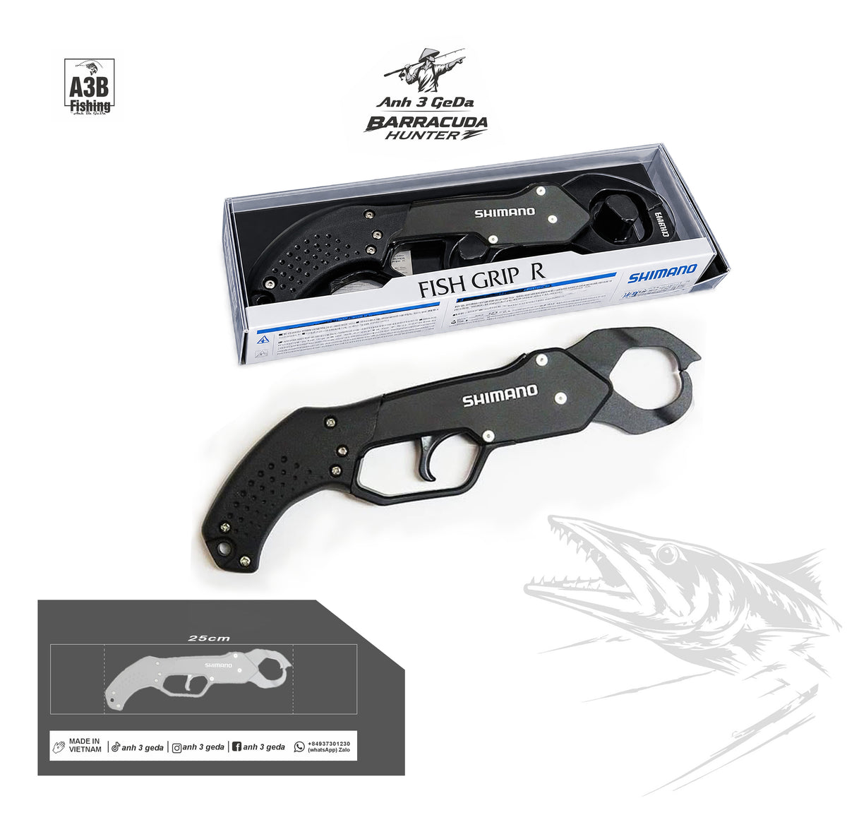 Shimano UE-302T Fish Grip R – Ergonomic Locking Fish Holder | 246mm