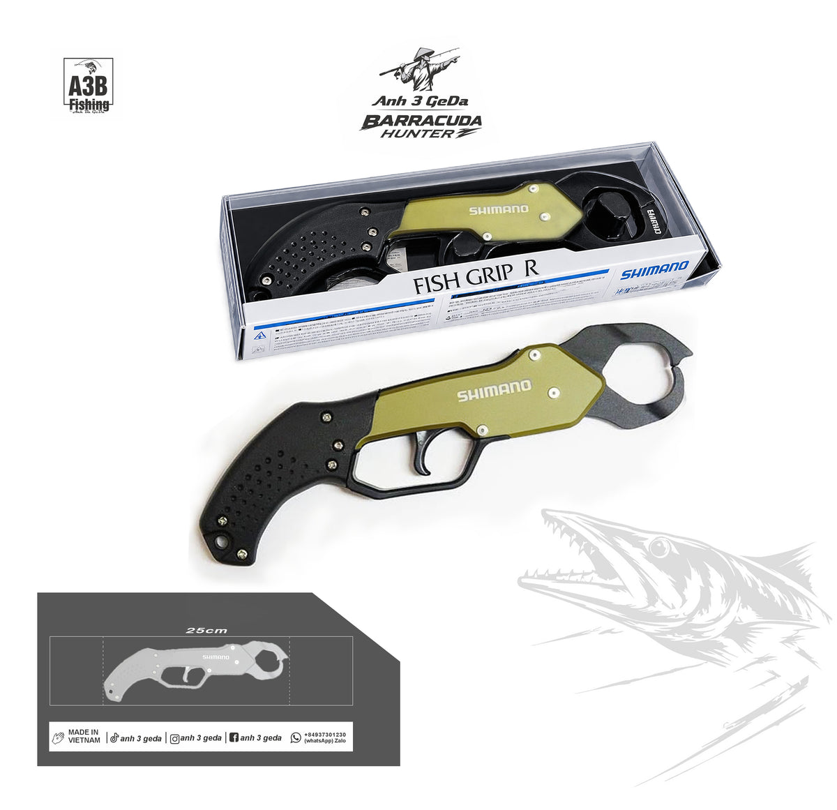 Shimano UE-302T Fish Grip R – Ergonomic Locking Fish Holder | 246mm